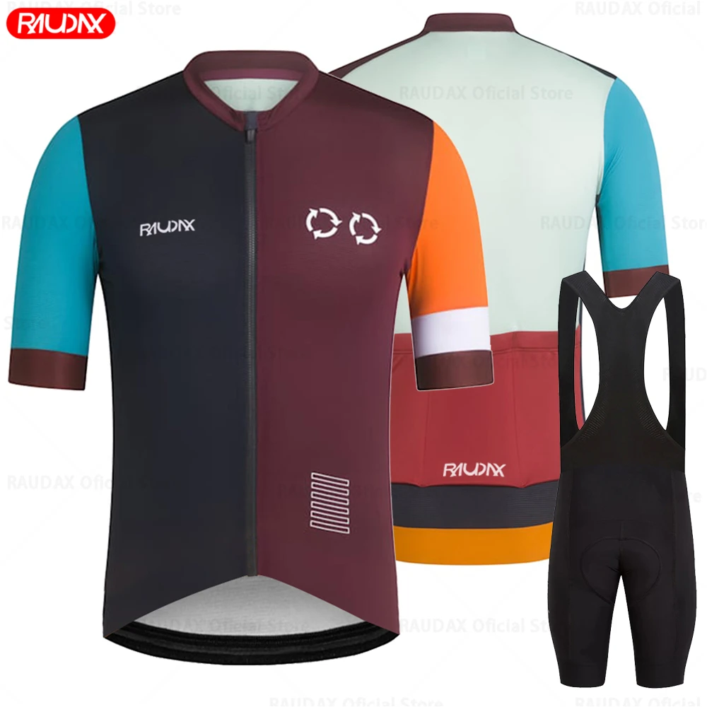 

2023 New RAUDAX Men's Team Uniform Mountain Bike Cycling Set Summer Breathable Cycling Shirt Mountain Bike Champion Sportswear