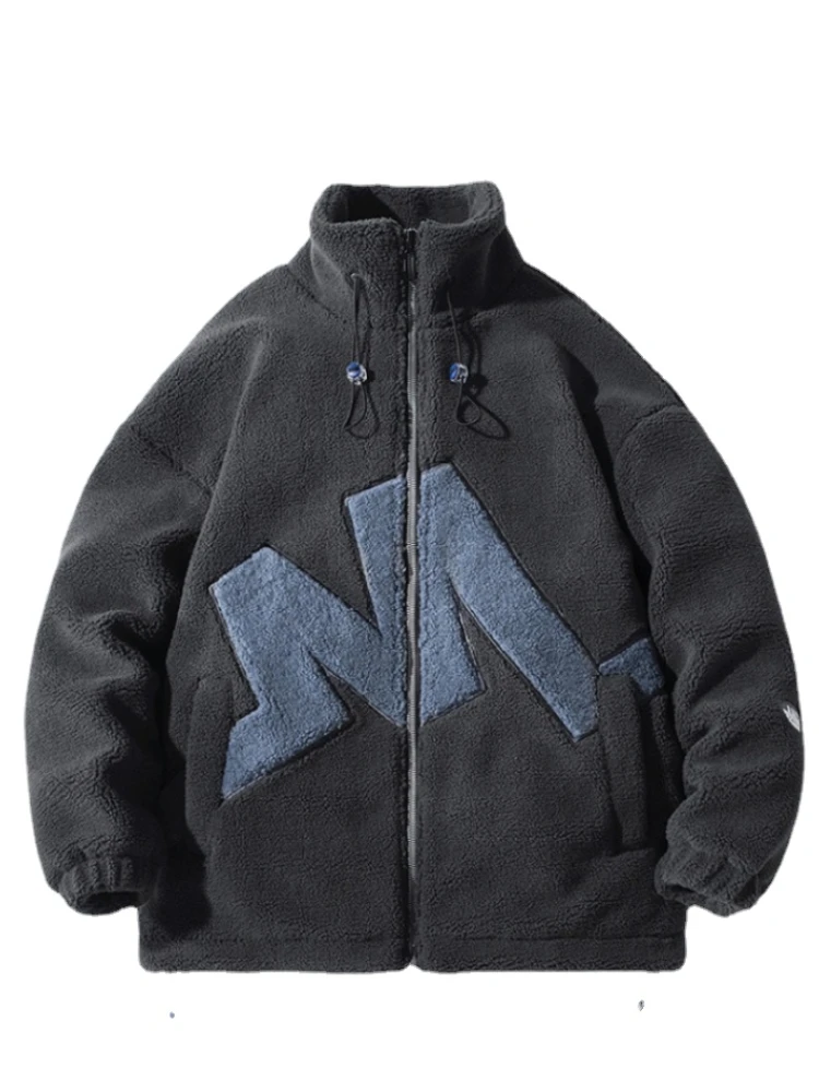 

Высококачественное пальто из овечьей шерсти, утепленная мужская зимняя куртка, свободные парки оверсайз, мужская верхняя одежда с длинным ...