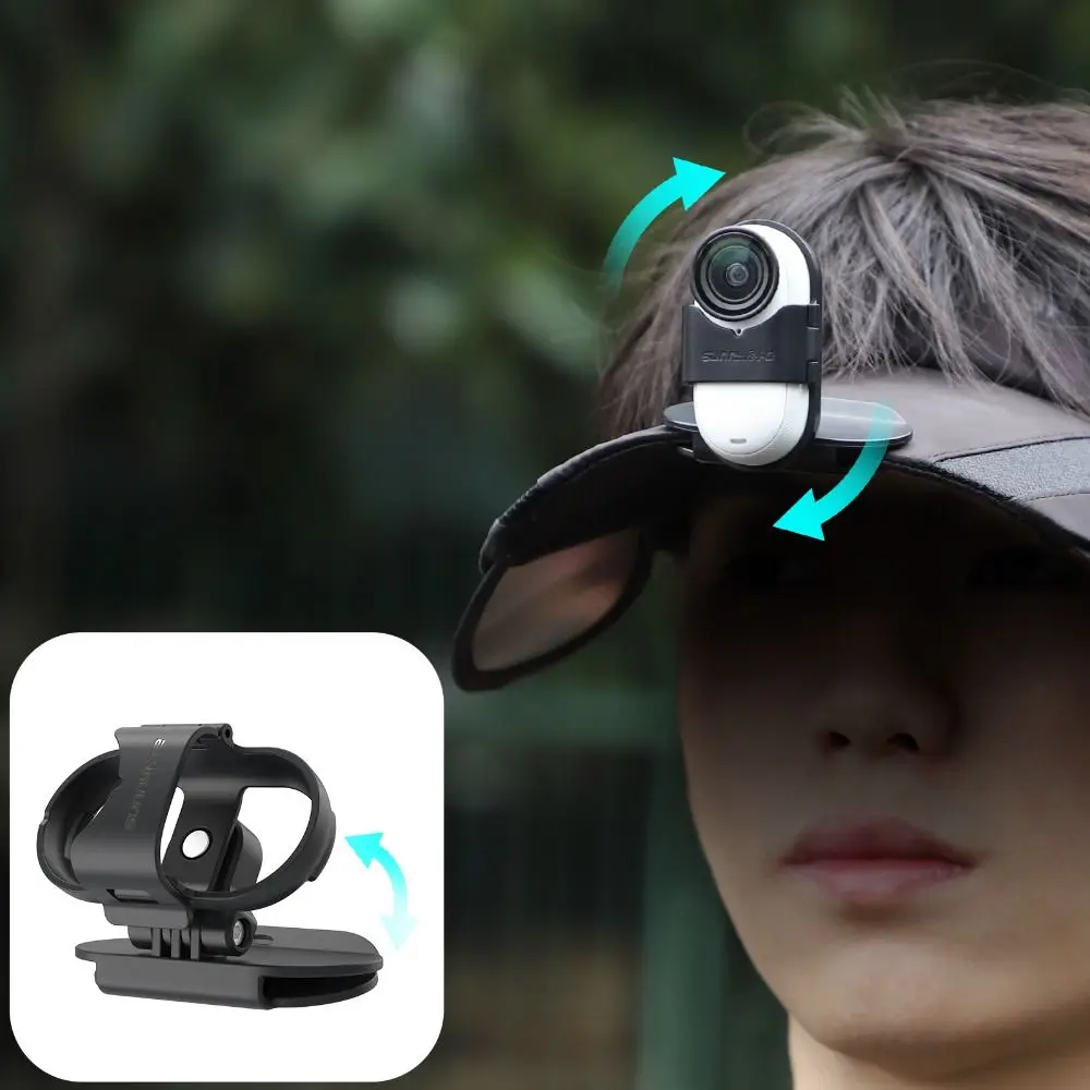 Фото Быстросъемный держатель-клипса с поворотом на 360° для экшн-камер Insta360 GO 3/GO 3S, крепление на кепку/шляпу №2