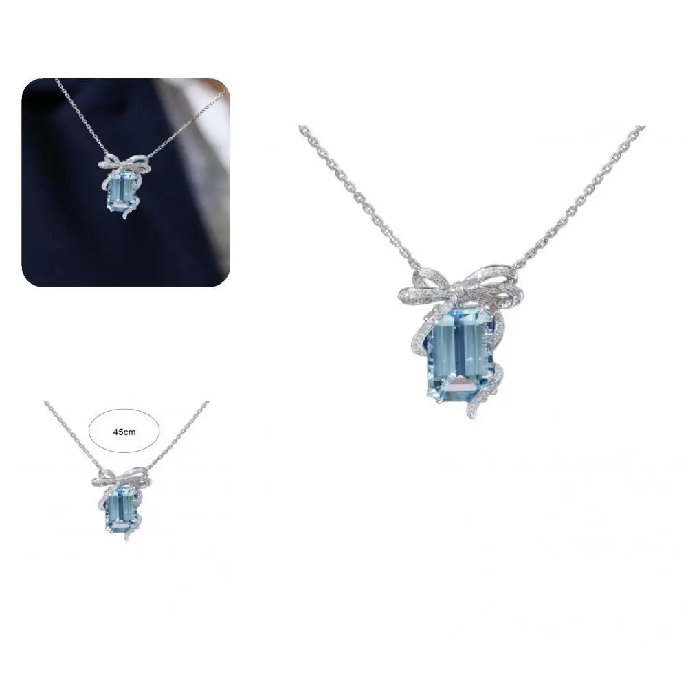 

Stylish Party Necklace Bow-knot Lady Long Lasting Bow-knot Pendant Necklace Pendant Necklace Women Necklace