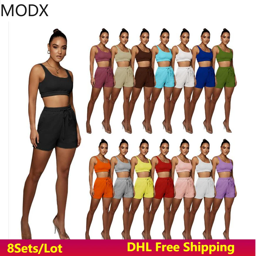 

Women Two Piece Sets Sport Gym Suit Solid Color Double Layer Bra Seamless Shorts Workout Running Clothes Athletic Yoga Set 7243