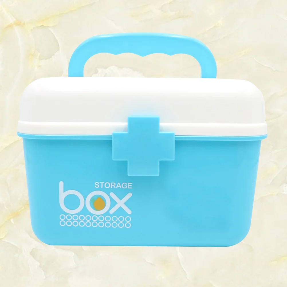 

Box Lock Storage Case Aid First Medication Container Emergency Empty Bin Lid Handle Holder Organizer Home Lockable