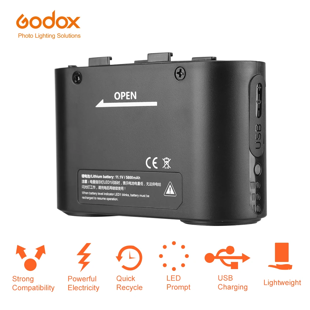 

Внешняя вспышка Godox BT5800, 5800 мач, быстрая зарядка