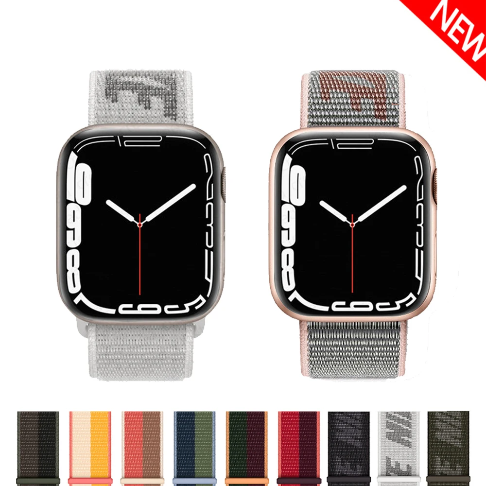 

Ремешок нейлоновый для Apple watch band 44 мм 42 мм 38 мм 40 мм 45 мм, аксессуары для браслета, correa iwatch Series 7 6 se 5 4 3 45 мм 41 мм