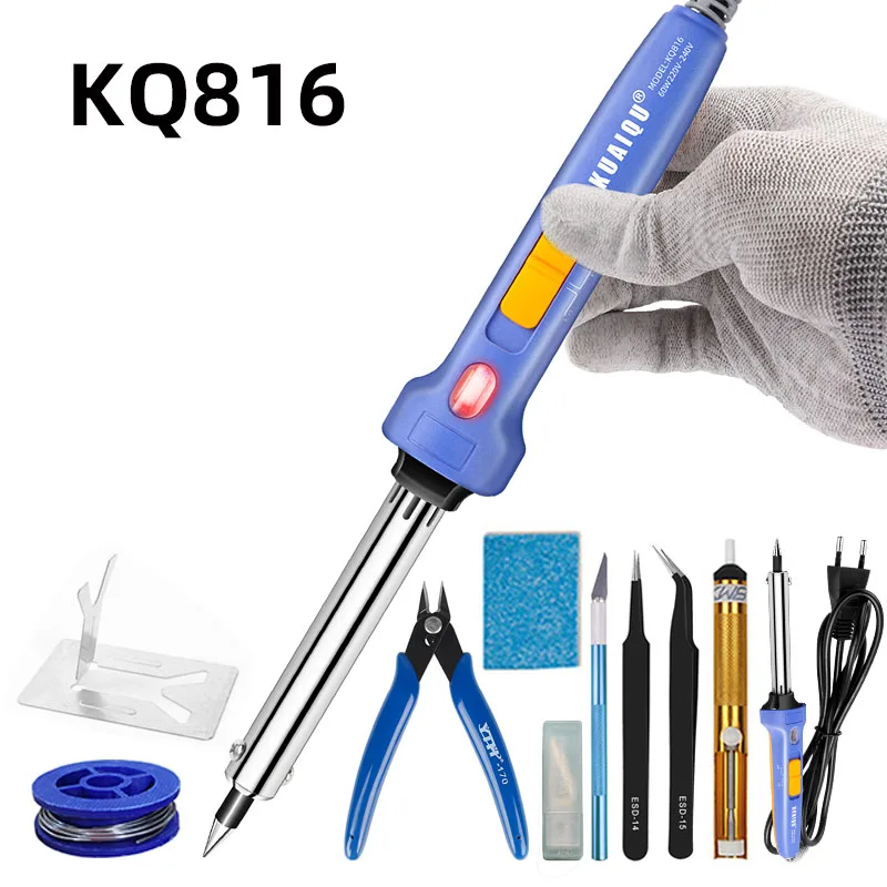 

High Quality 60W Soldering Iron Adjustable Temperature Electric Solder Iron Welding Tool Ceramic Heater Soldering Tips Rework