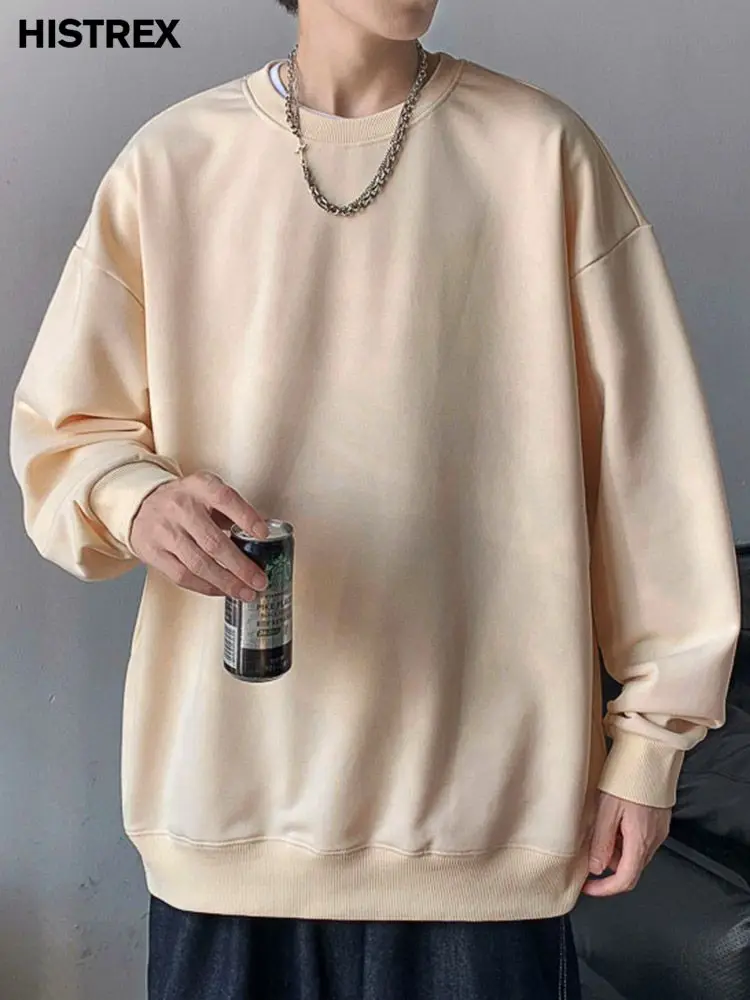

Multicolor Cotton Sweatshirts Men,Autumn Solid Pullover,Korean Harajuku Y2K Casual Streetwear,Women Plain Tops,Hip Hop Outwear