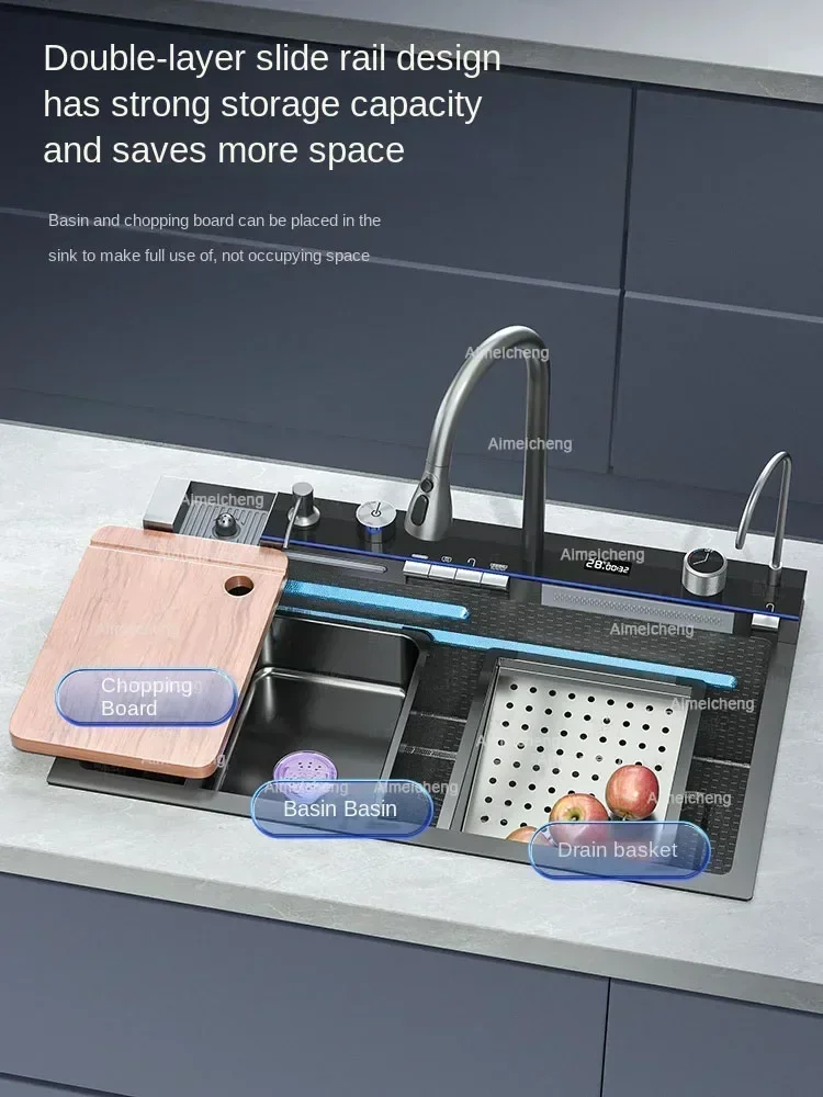 4 0 мм встроенная кухонная раковина с водопадом сотовая технология большой