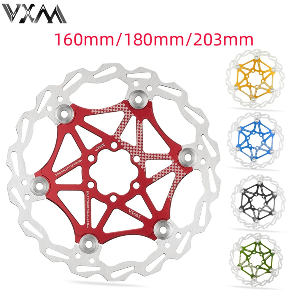 

Bicycle Floating Disc Brake MTB Road Mountain Bike Cooling Disc Brake Floating Pads 160/180/203MM 6 Bolt Cool Down Bicycle Rotor