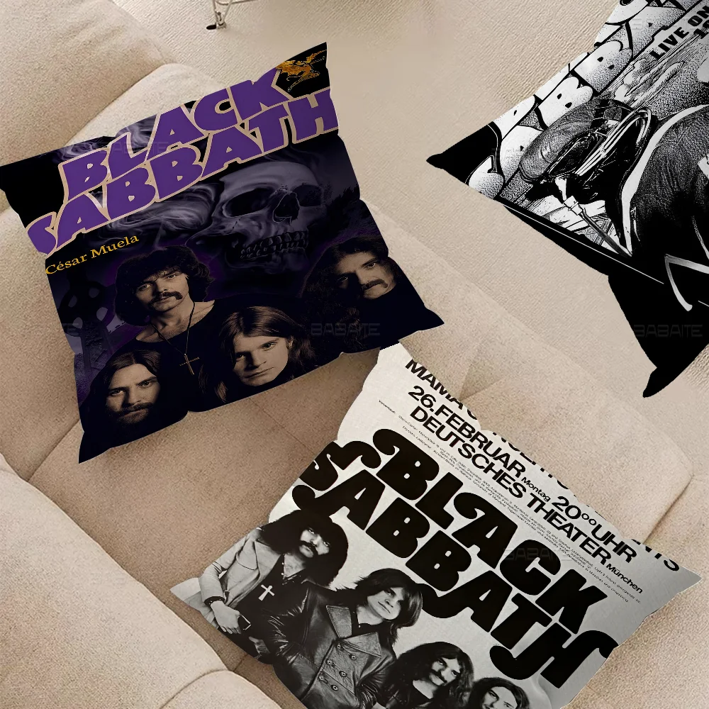 B-Black S-Sabbath Band Pillow Gift Home Office Decoration Bedroom Sofa Car Cushion Cover case 45x45