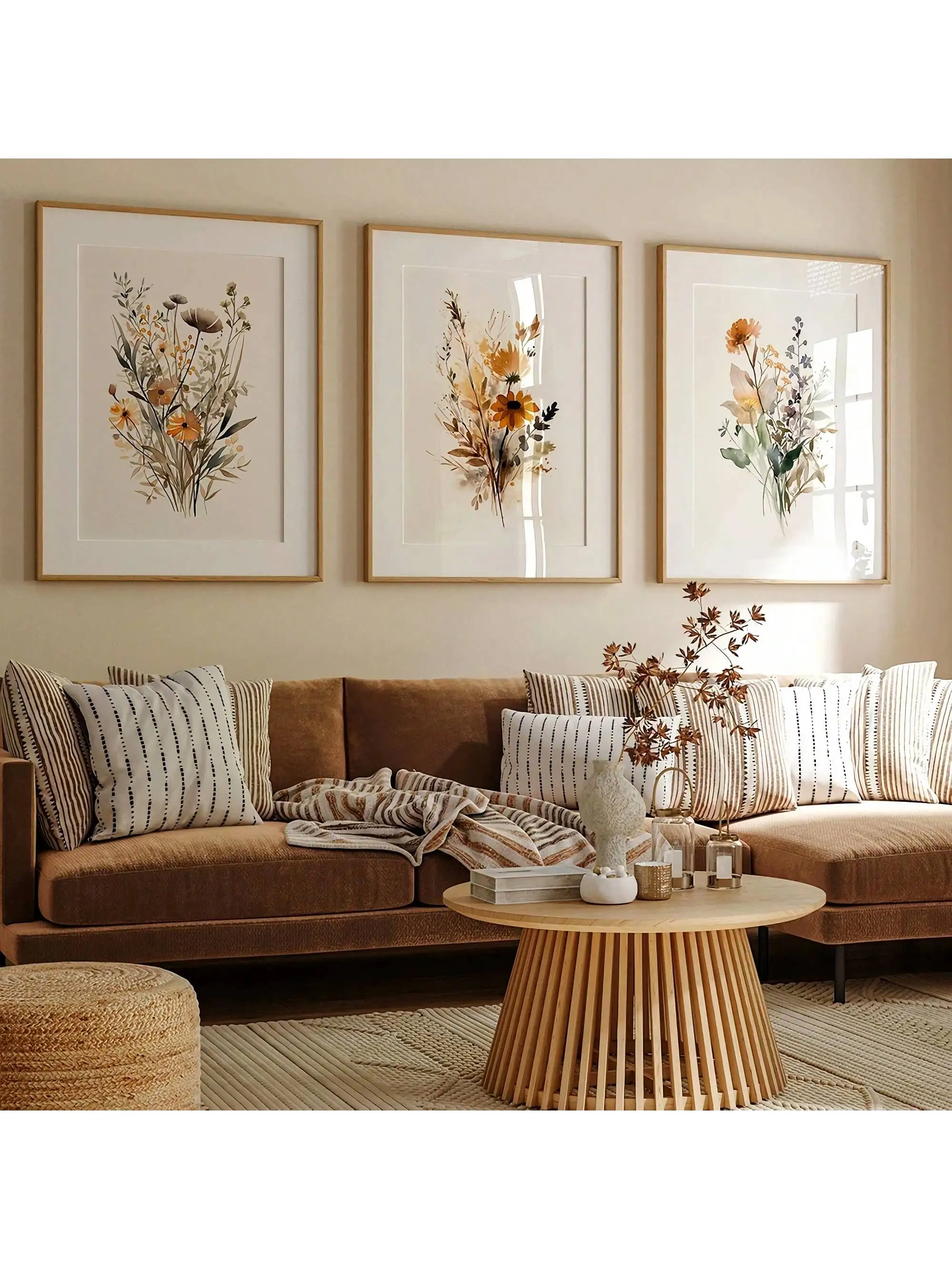 Художественная картина с полевым цветком в стиле бохо ботанический постер