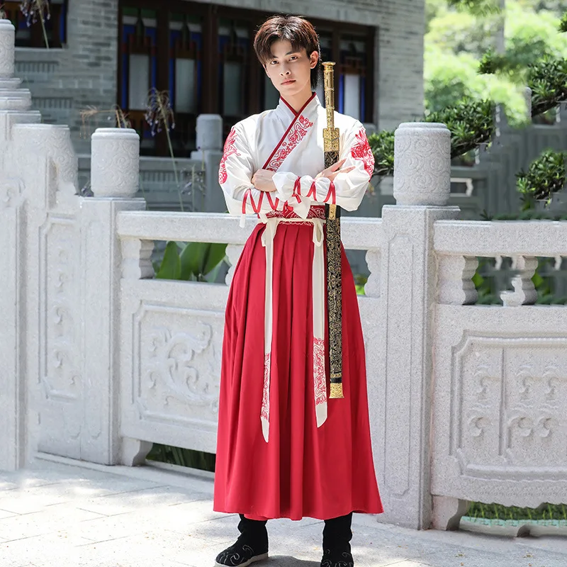 

Original Couple Hanfu Dresses for Men Woman Chinese Martial Arts Costume Ancient Swordsman Folk Dance Performance Cosplay Suit