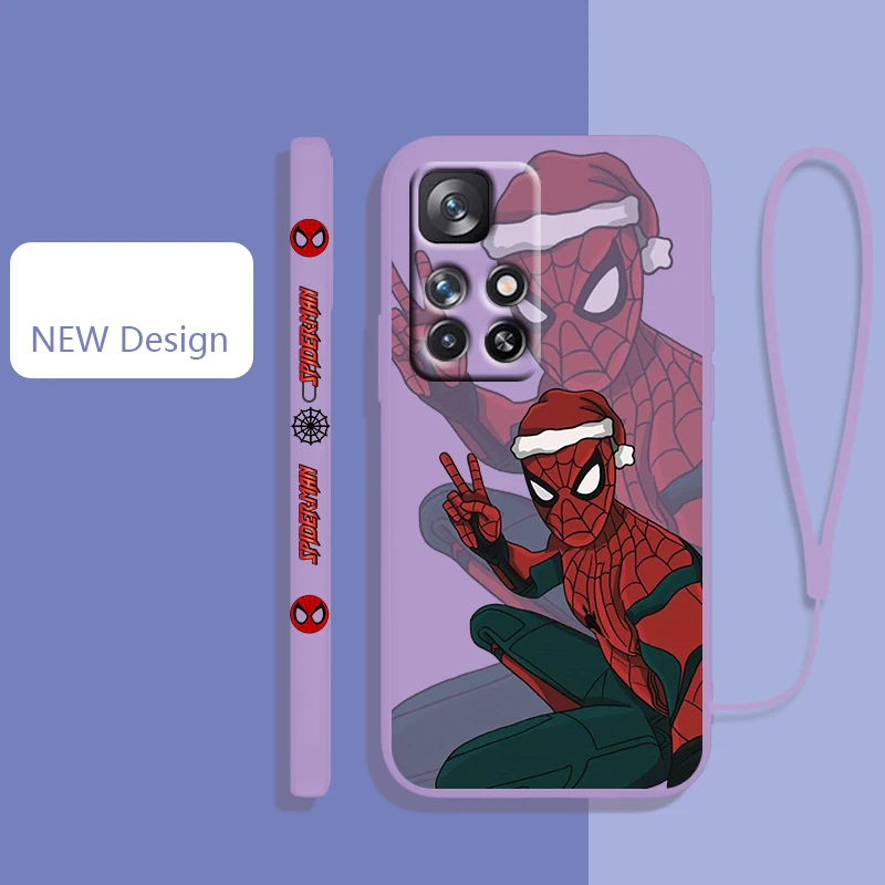 

Marvel Christmas Deadpool For Redmi K50 K40 K30 K20 10C X 9C AT A 8A 7A Gaming Pro Plus Liquid Left Rope Silicone Phone Case