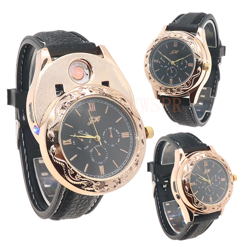 Цена Мужские кварцевые часы с USB-зарядкой, с защитой от ветра