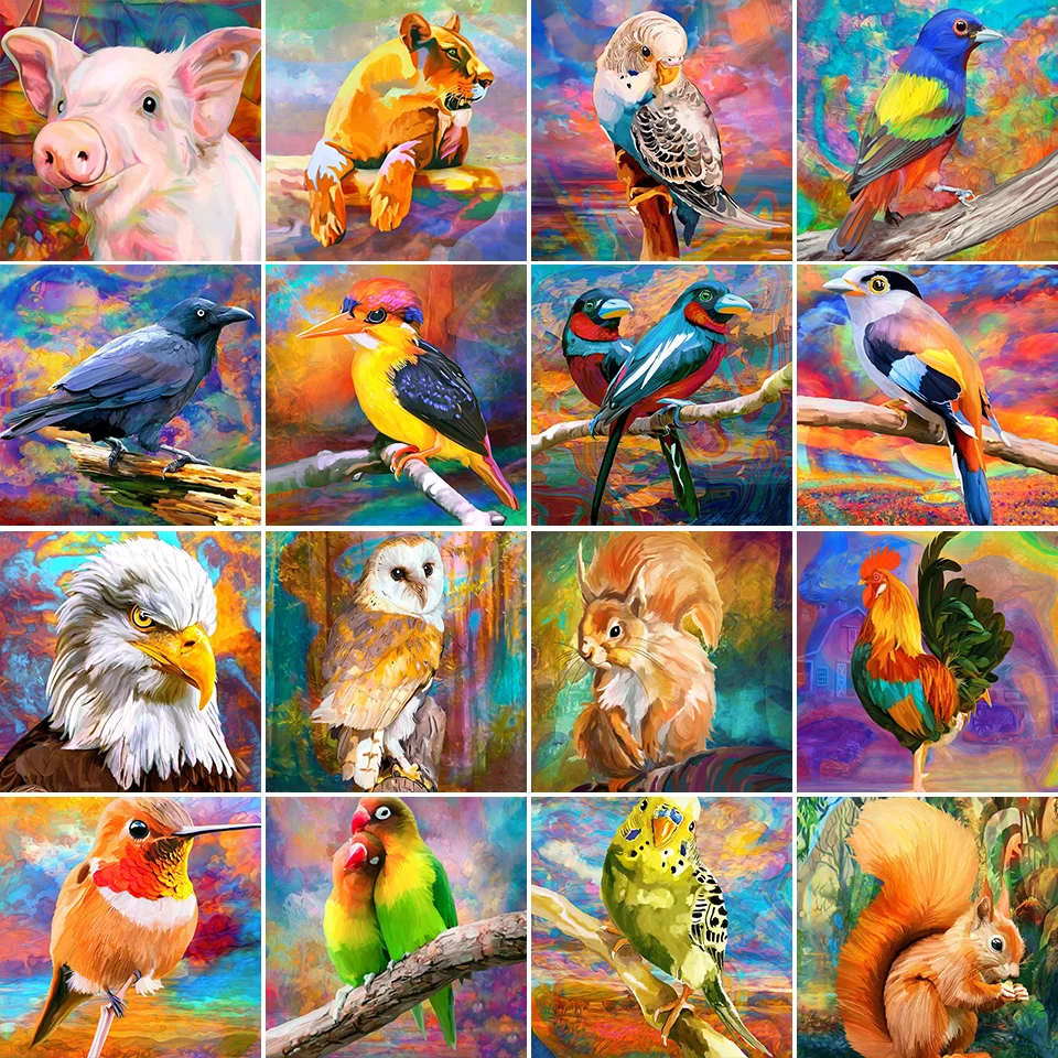 

5D алмазная живопись «сделай сам», животные, как птицы, львы, рыба, Набор для вышивки крестиком, Ручная инкрустация, подарки, украшение для сте...