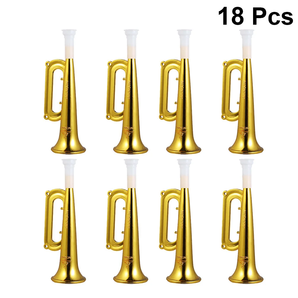 

18pcs Golden Plastic Trumpet Toys Promotional Props Loudspeaker Kids Noise Making Tools Cheering Hornr)