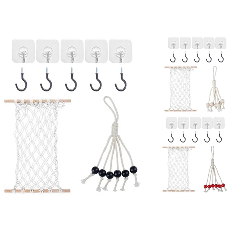 

Hanging Fruit Hammock Handwoven Cotton Veggie Or Banana Hammocks Under Cabinet With 4 Hooks Kitchen Fruit Storage
