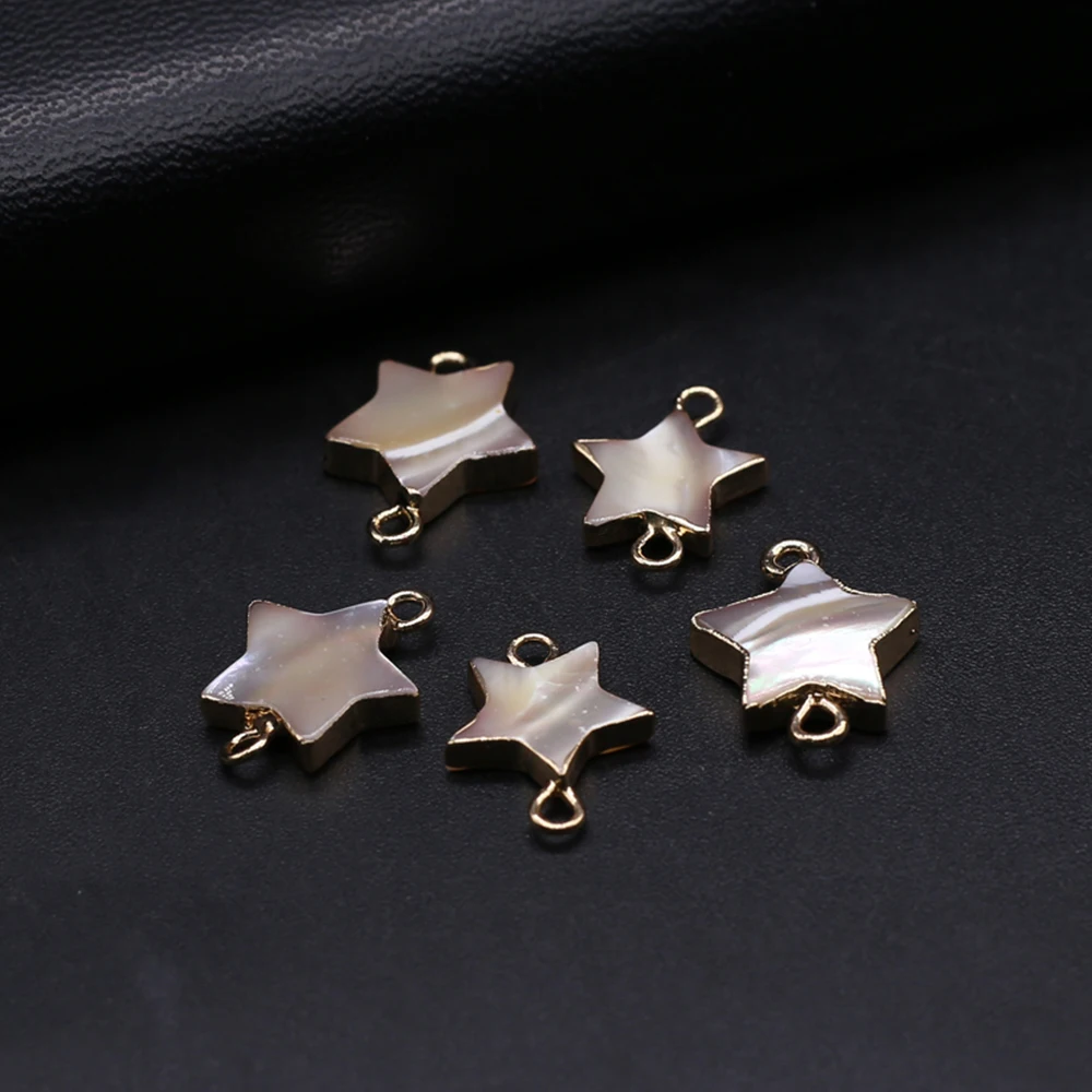 

3Pcs Natural Mother of Pearl Shell Connector Star Freshwater Shell Pendant for Ladies Jewelry Making DIY Bracelet Earrings Gift