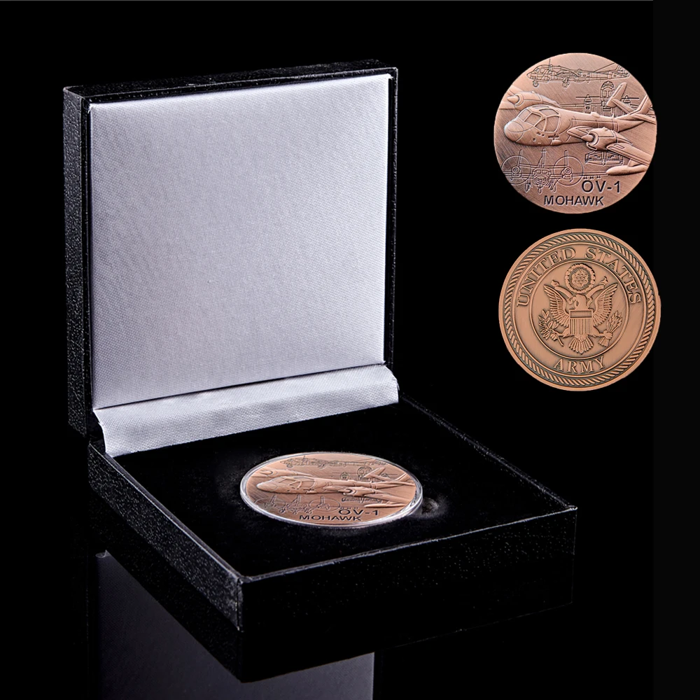 

USA Army OV-1 Mohawk Challenge Bronze Coin America FreeEagle Liberty Freedom Military Commemorative Coin