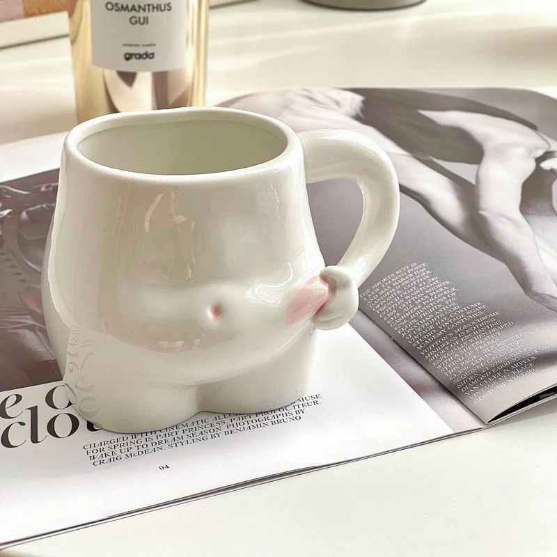 

Pinch Belly Cup Water Mug Ceramic Mug Girls High Value Ins Style Design Sense Niche Large Capacity Birthday Valentine's Day Gift