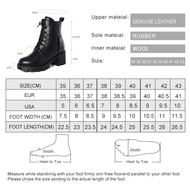 AIYUQI Winter Boots Women 2023 New Ladies Ankle Boots Genuine Leather Warm Wool Lace Up Motorcycle Boots Women