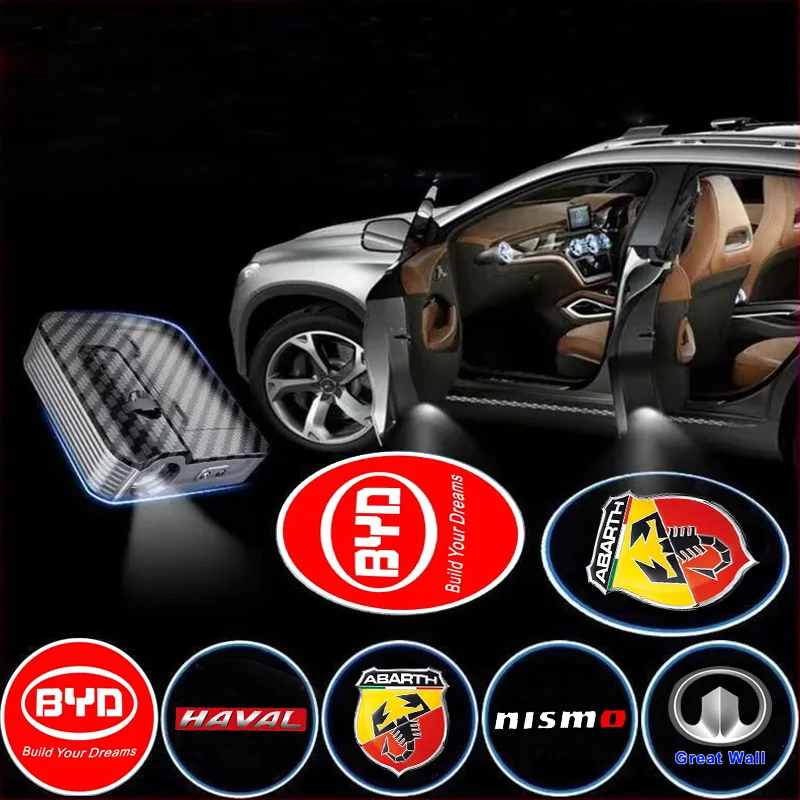 

1/2Pcs LED Car Door Welcome Light Courtesy Light Projecto For Dodge Chrysler R/T RT Logo Challenger Charger Caliber Accessories