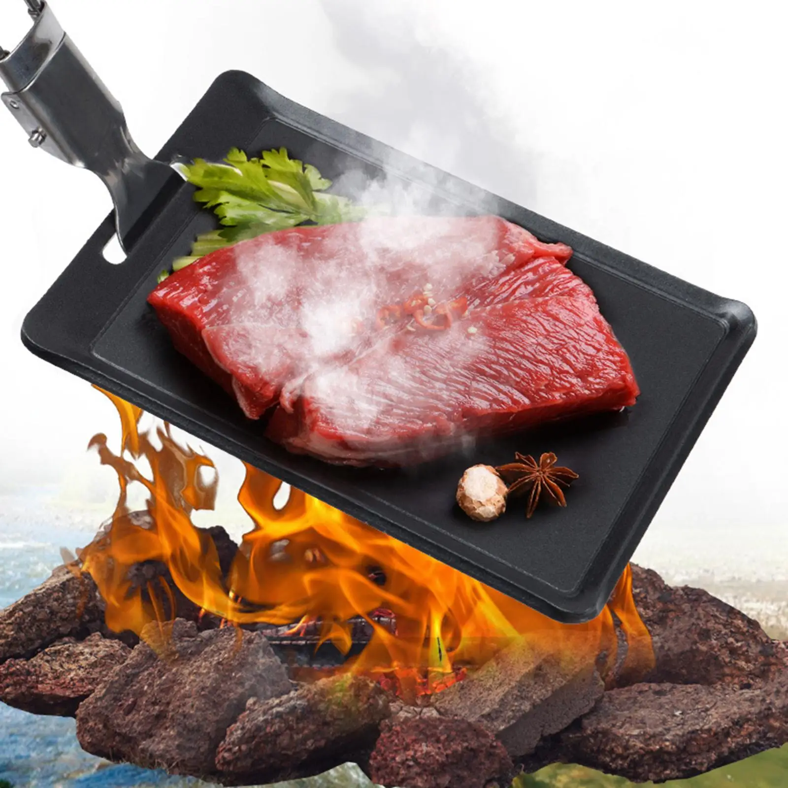 Железный гриль сковорода пластина антипригарное покрытие мясо стейк для дома