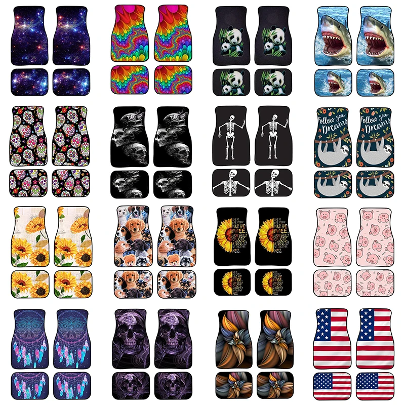 

Автомобильный коврик под заказ Подсолнух фон для женщин и мужчин набор из 4 предметов Универсальные Передние и задние коврики для любой пог...