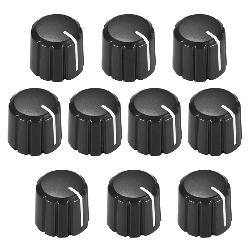 

10Pcs Potentiometer Control Knobs for Electric Guitar Volume Tone Knobs Black D Type 6mm