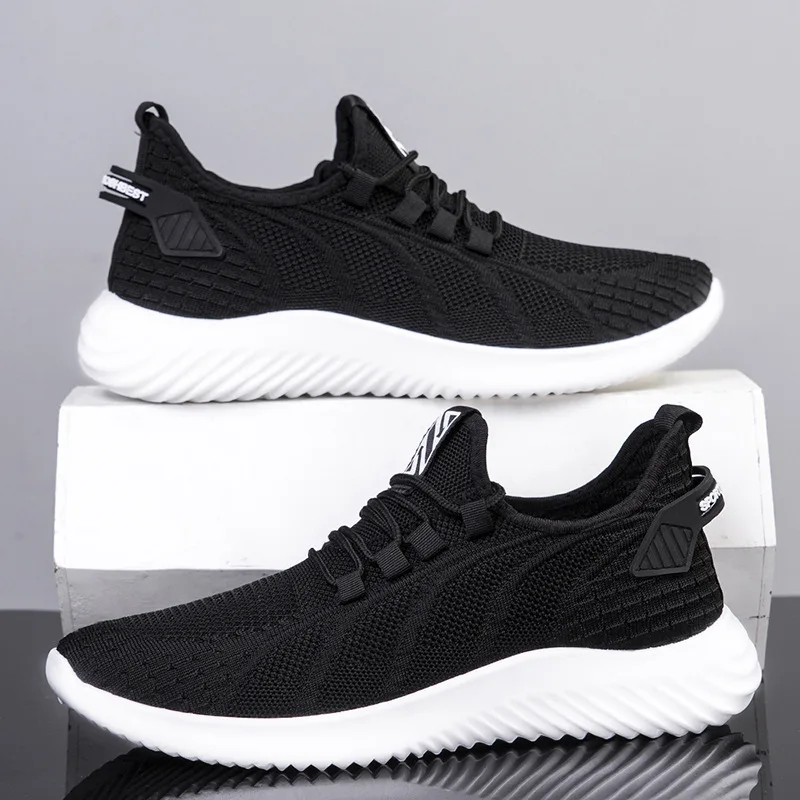2023 Spring Summer New Fly Woven Men's Shoes Breathable Fashion Outdoor Men's Walking Sneakers Soft Bottom Casual Shoes for Men