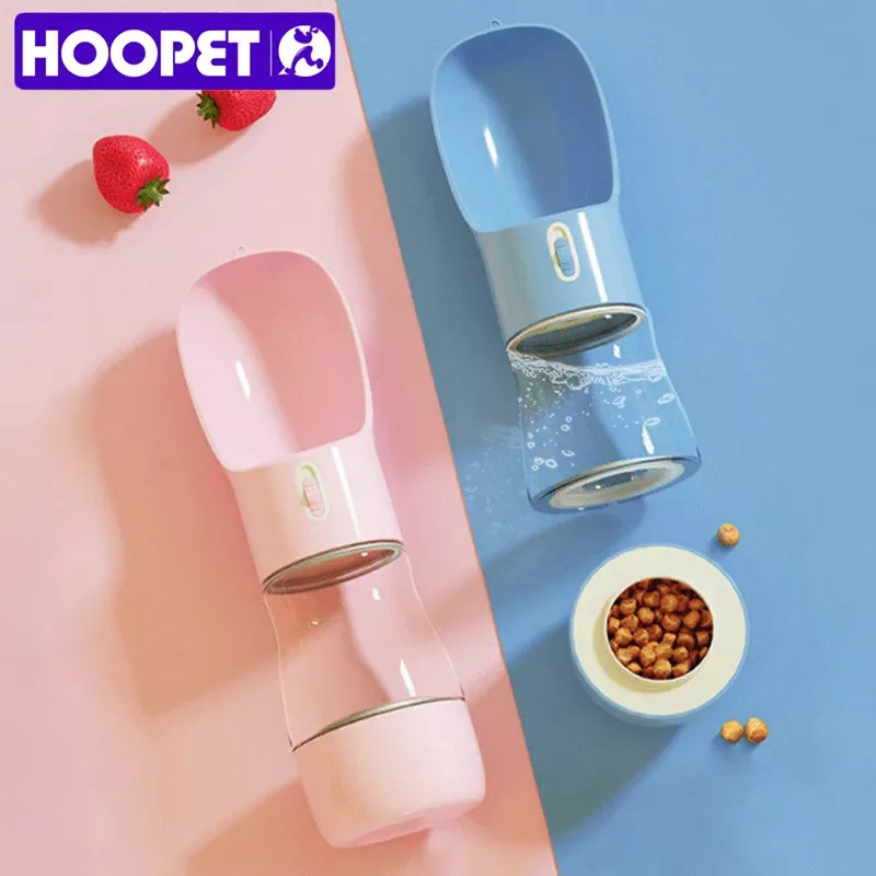 

2023NEW HOOPET Pet Dog Water Bottle Feeder Bowl Portable Water Food Bottle Pets Outdoor Travel Drinking Dog Bowls Water Bowl for