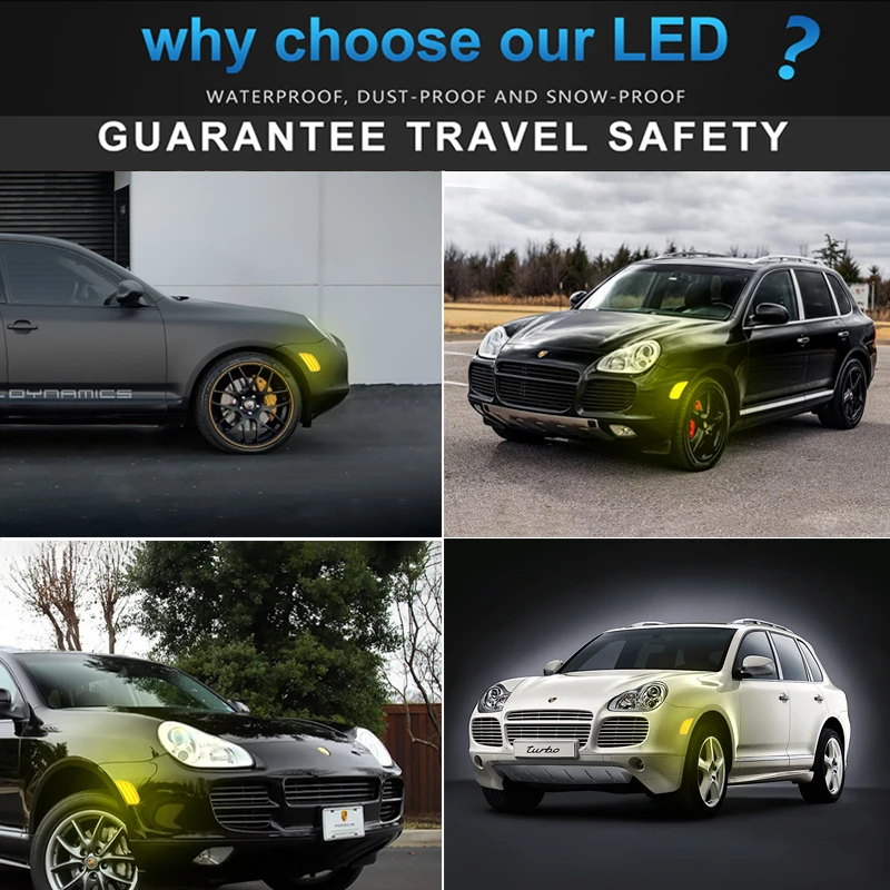 Серебристые и дымчатые линзы для Porsche Cayenne 2003-2006 1 пара последовательная фотолампа