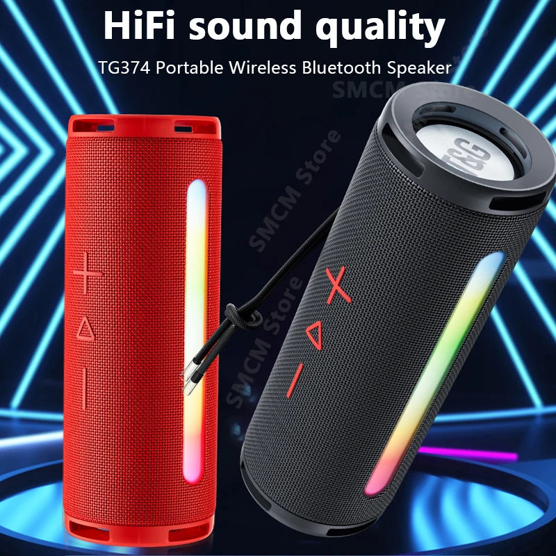 

Беспроводная уличная Bluetooth-Колонка TG374, водонепроницаемая Портативная колонка с крючком для верховой езды, мини-аудио TWS сабвуфер с портом Type-c, TF/FM