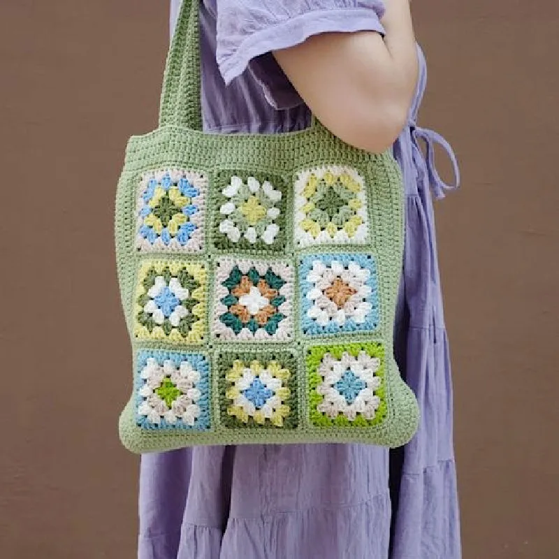Handmade crochet, beautiful and generous shoulder bag, handbag with lining, large capacity backpack, exquisite and practical