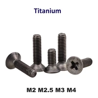 10pcslot m2 m2 5 m3 m4 pure titanium countersunk screw bolt phillips flat head ti millimeter screws fasteners hardware ta1 gr1