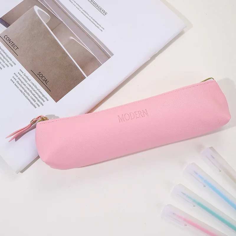 Однотонная сумка для карандашей из ПУ кожи Cortex простая треугольная форма