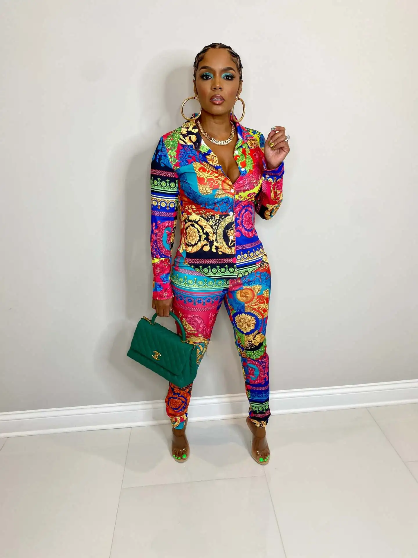 

Осенний Женский комплект из рубашки с длинным рукавом и леггинсов, брюки, спортивный костюм, комплект из двух предметов, одежда для фитнеса ...