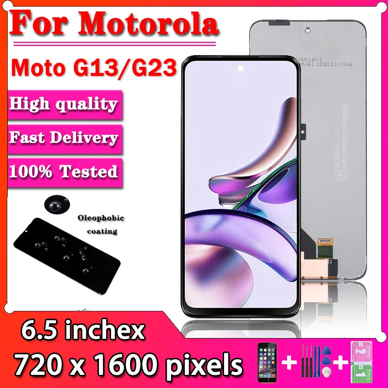 Оригинальный сенсорный ЖК-экран 6,5 дюйма для Motorola Moto G13 G23, сменный дигитайзер сенсорного экрана в сборе для motorola g13 g23 LCD Оригинальный сенсорный ЖК-экран 6,5 дюйма для Motorola Moto G13 G23, сменный дигитайзер сенсорного экрана в сборе для motorola g13 g23 LCD