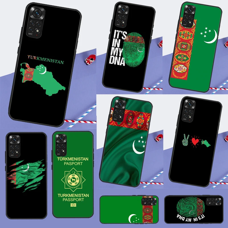 Чехол с туркеменским флагом для Xiaomi Redmi Note 12 11 10 8 9 Pro 9S 10S 11S 12S Redmi 12C 10C 9C 10A, задняя крышка