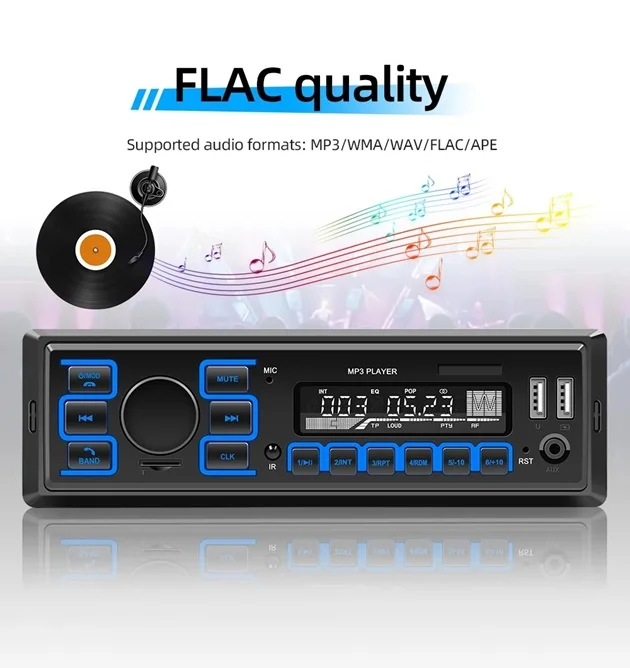 Автомобильный MP3-плеер HENMALL D3301 1DIN Bluetooth стерео аудио радио Hands-free Поддержка TF/USB/AUX