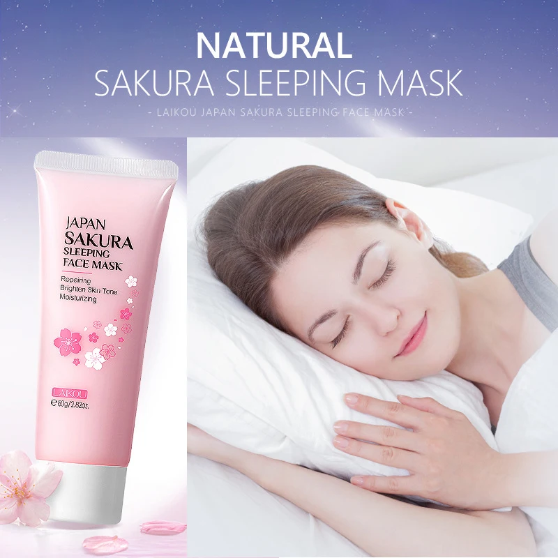 

Japan Sakura Sleeping Face Mask Moisturizing Anti Wrinkle Night Facial Mask Skin Care Repairing Nourishing Brighten Skin Tone