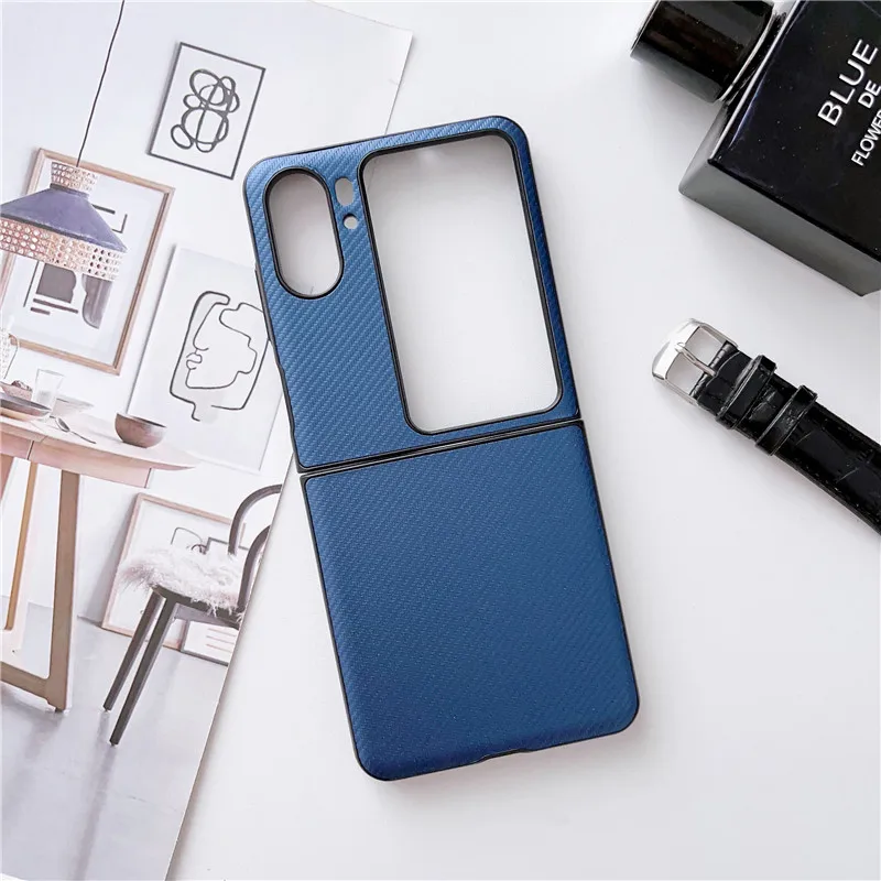 

Hard Shell Phone Case For OPPO Find N2 Flip Carbon Dimension Texture Protective Cover
