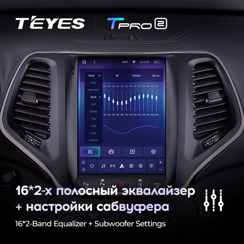 TEYES TPRO 2 For Jeep Cherokee 5 KL 2013 - 2018 Tesla style screen Car Radio Multimedia Video Player Navigation GPS Android No 2din din dvd |