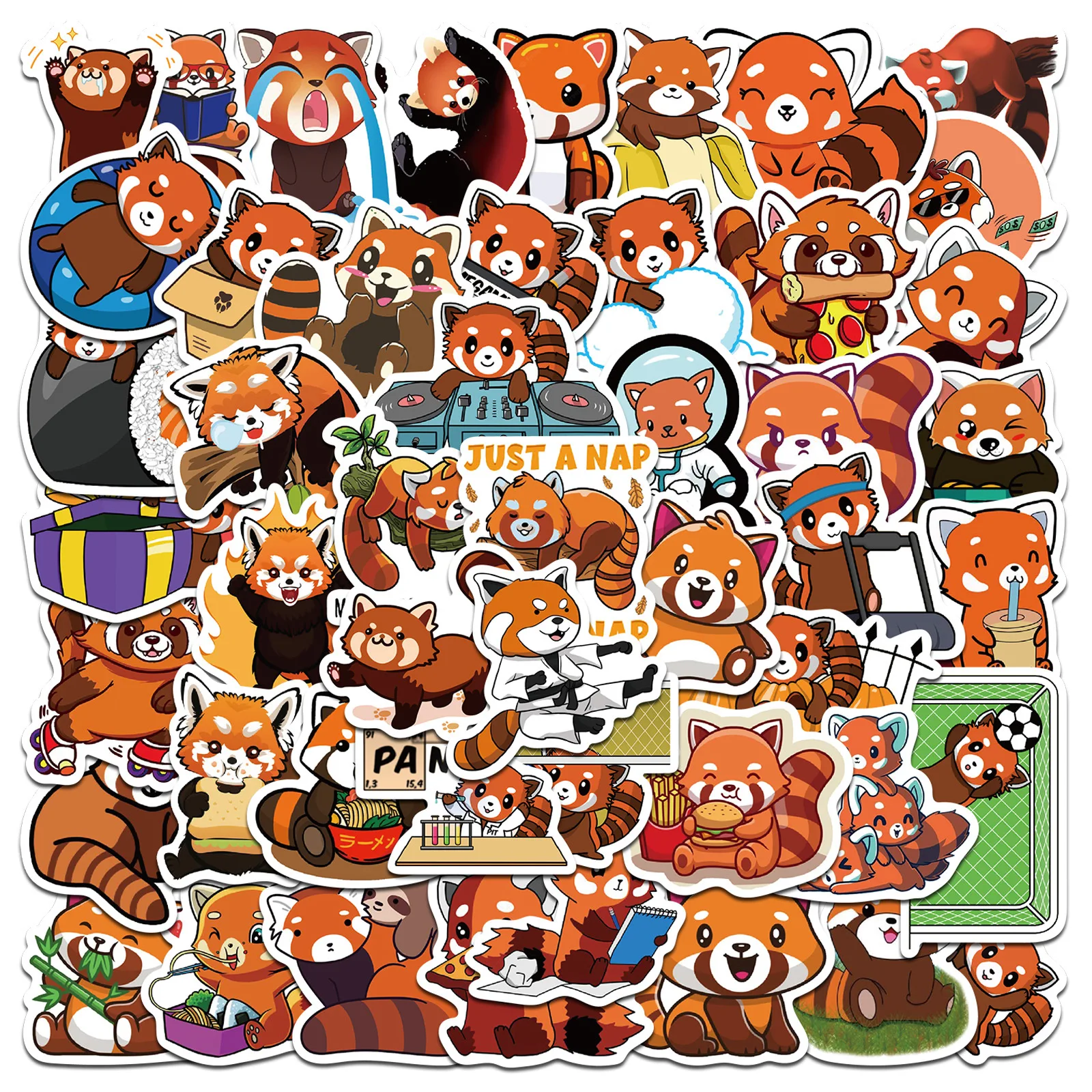 10/50 шт. наклейка с рисунком милой красной панды граффити IPad багаж автомобильная