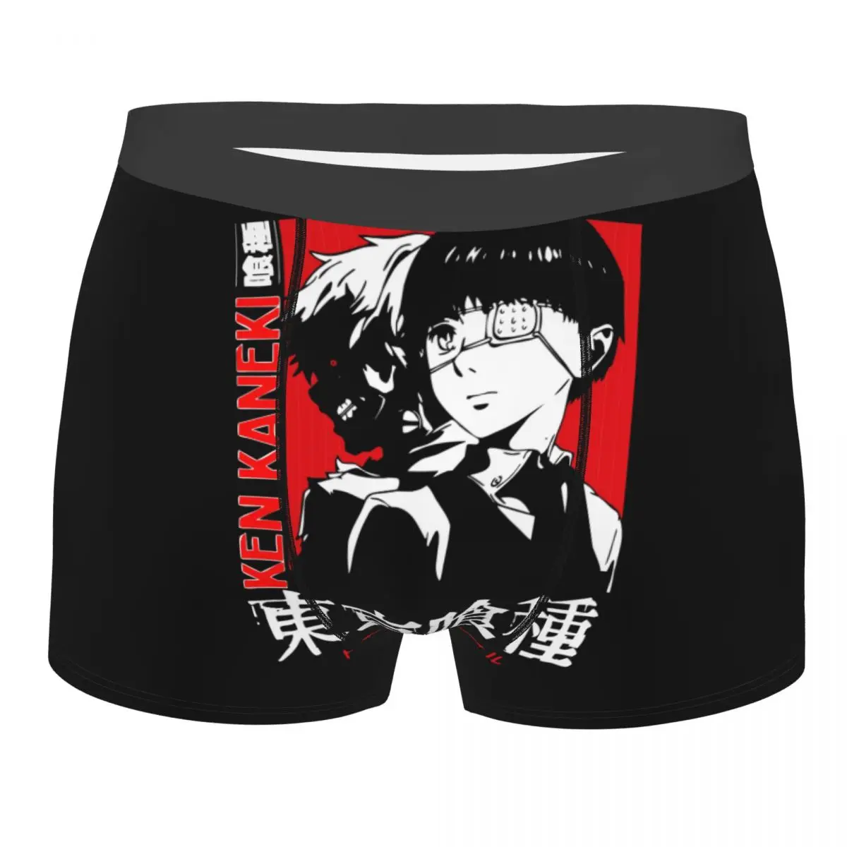 

Сексуальные мужские трусы-боксеры, мужские трусы Ken Kaneki, японская модель, Токийский Гуль, манга, Мультяшные черные дышащие трусы для мужчин