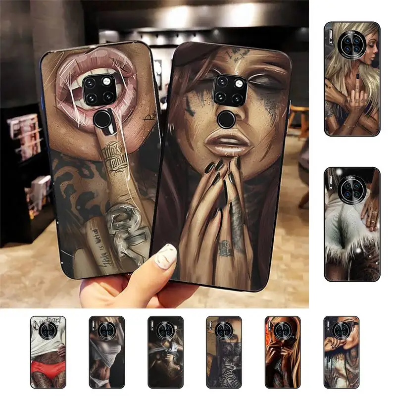 

Sleeve Tattoo Sexy Girl Phone Case for Huawei Mate 20 10 9 40 30 lite pro X Nova 2 3i 7se