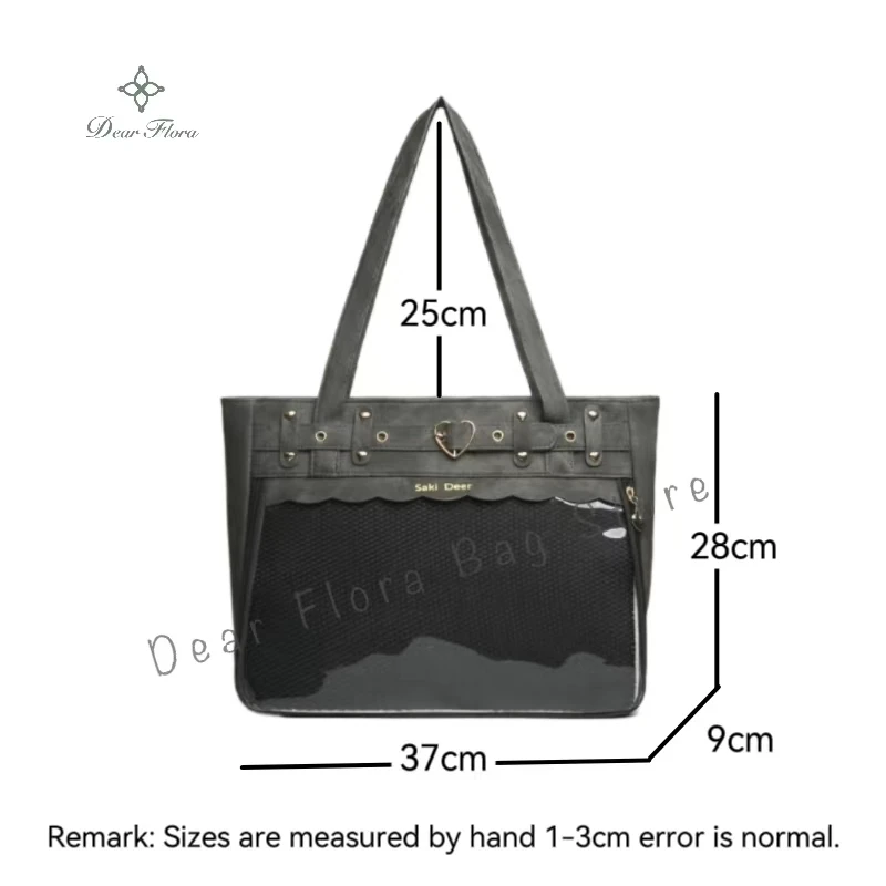 Y2k Уличная одежда для девочек сумки Ita крутая прозрачная сумка на плечо большой