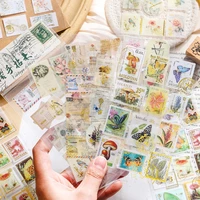 2 sheets vintage plant stamp pet sticker diy decoraitve diary journal collage craft scrapbooking label stickers stationery