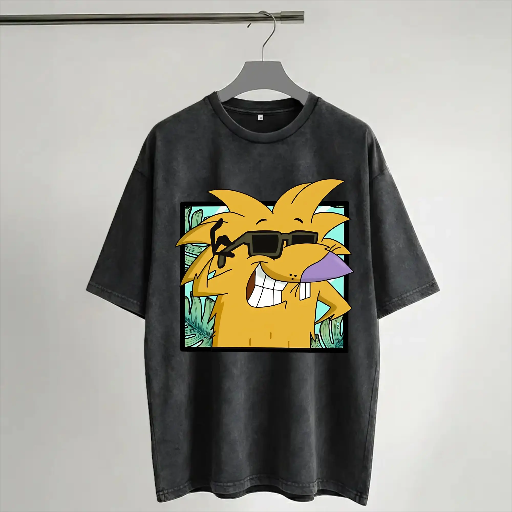 Фото Футболка с принтом Angry Beavers Daggett & Norbert Feverish, уличная одежда, хип-хоп, оригинальные футболки, футболка для мужчин и женщин с коротким рукавом. №1