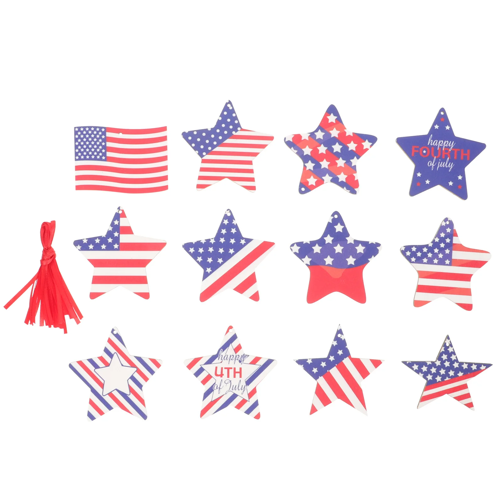 

24 шт. деревянные праздничные звезды декорации на тему Дня независимости
