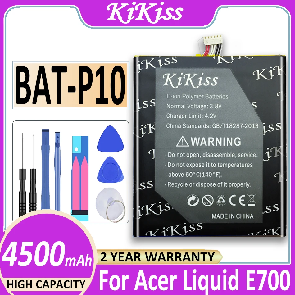 

KiKiss 4500mAh Big Power Battery for Acer Liquid E700 for Triple E39 PGF506173HT Mobile Phone Battery Batteries BAT-P10